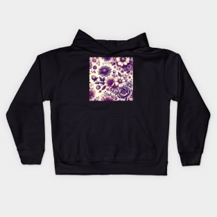 Purple Flowers Kids Hoodie